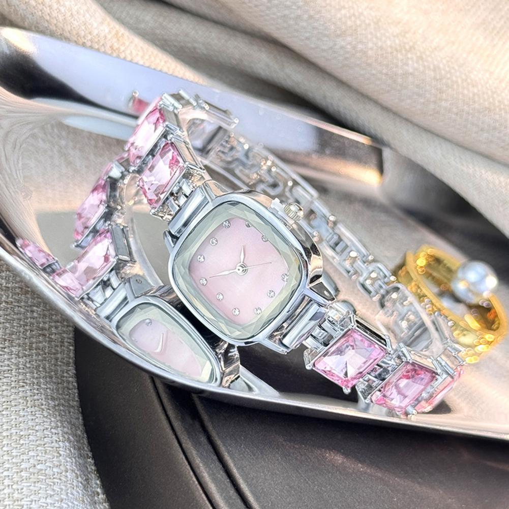 Jewelry Watches Women - นาฬิกาข้อมือผู้หญิงหน้าปัดสี่เหลี่ยม สายประดับเพชรหรูหรา นาฬิกาข้อมือผู้หญิงแบบสายสร้อยข้อมือ