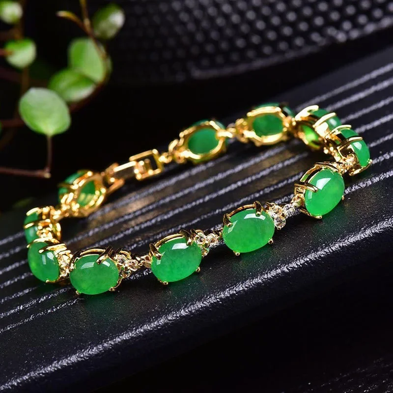 Jewelry & Watches Vitopoulos - หยกสีเขียวธรรมชาติ Agate LOVE สร้อยข้อมือลูกปัดกําไลข้อมือ Charm เครื่องประดับโยคะ