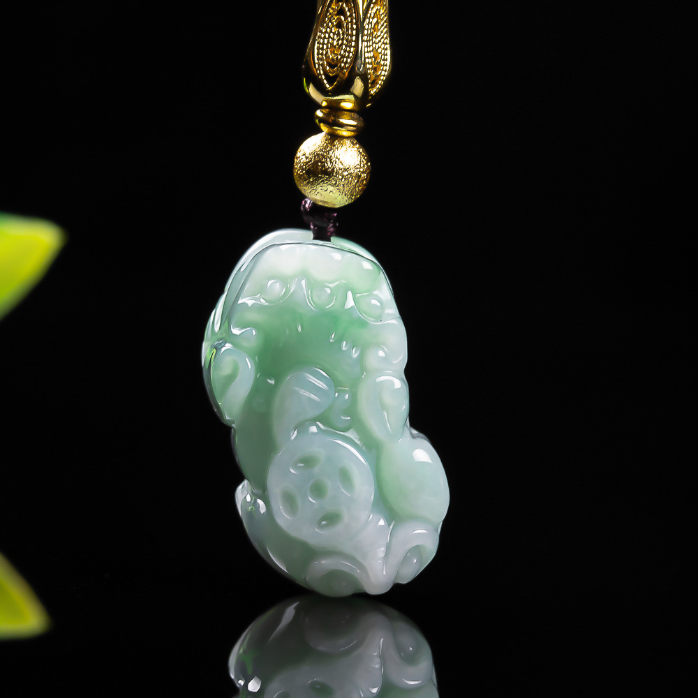 Jewelry & Watches Sp Zo O - จี้หยกพิกซิวสีเขียวมรกตธรรมชาติจากพม่า สร้อยคอเครื่องรางนำโชค ของขวัญสำหรับผู้ชาย พร้อมใบรับรอง ของขวัญสำหรับผู้หญิง