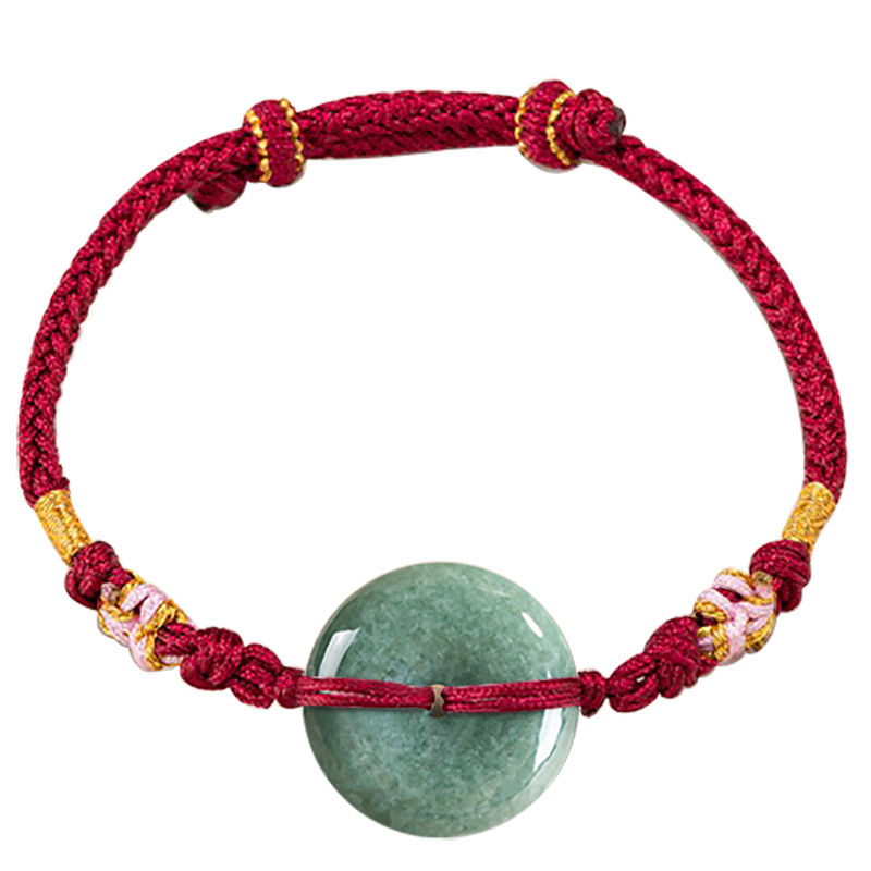 Jewelry & Watches Sp Zo O - สีเขียวพม่า Jadeite Donut สร้อยข้อมือกําไลข้อมือหยกพม่าธรรมชาติอุปกรณ์เสริมแฟชั่นเครื่องประดับ Vintage Talismans