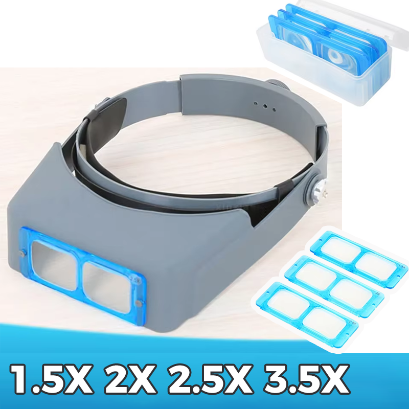 Jewelry Eyewear Watches & Accessories - แว่นขยายแบบสวมศีรษะ Optivisor ขนาด 1.5X2X2.5X3.5X พร้อมเลนส์ 4