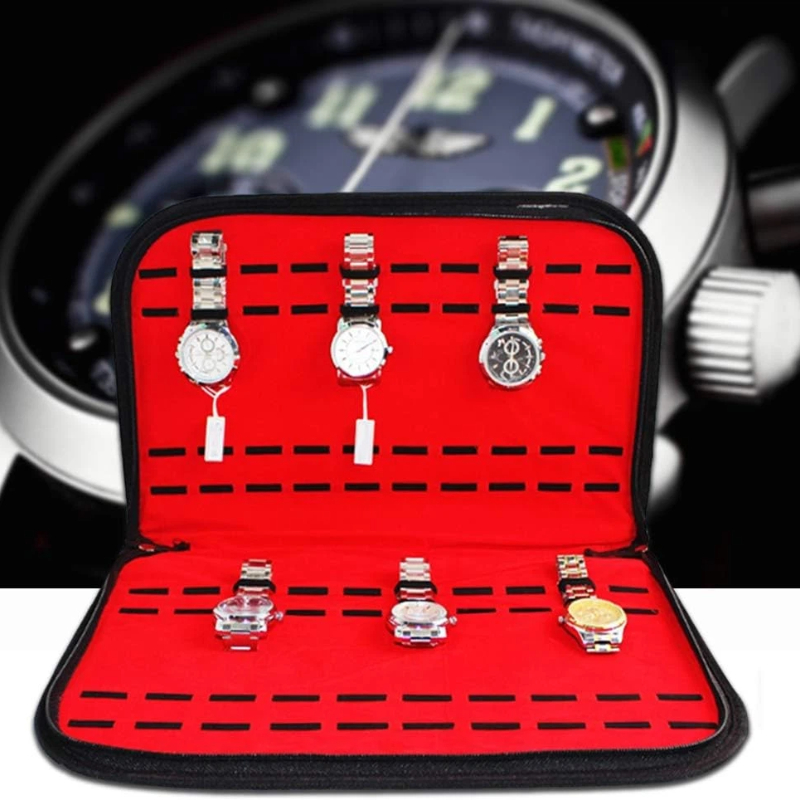 Jewelry Watches Box - กระเป๋าเก็บนาฬิกา 20 ช่อง กระเป๋าใส่นาฬิกาสำหรับเดินทาง กล่องเก็บนาฬิกาผู้ชาย กระเป๋าจัดเก็บเครื่องประดับนาฬิกา