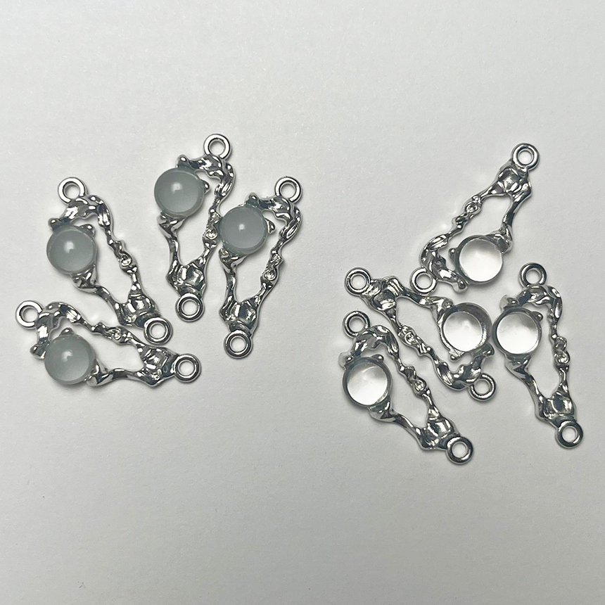 Moon Star Earrings - 10pcs เรขาคณิตสังกะสีโลหะผสม Charms คู่แขวนจี้คริสตัล DIY ต่างหูจี้สร้อยข้อมือสร้อยคอเครื่องประดับอุปกรณ์เสริม