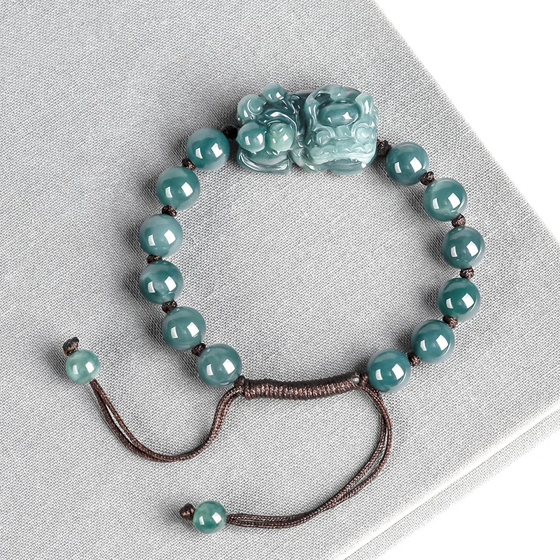 Jewelry & Watches Sp Zo O - Jadeite bixiu กำไลข้อมือเครื่องรางสีฟ้าธรรมชาติผู้ชายผู้หญิงกำไลข้อมือของขวัญกำไลข้อมือหยกหรูหรา