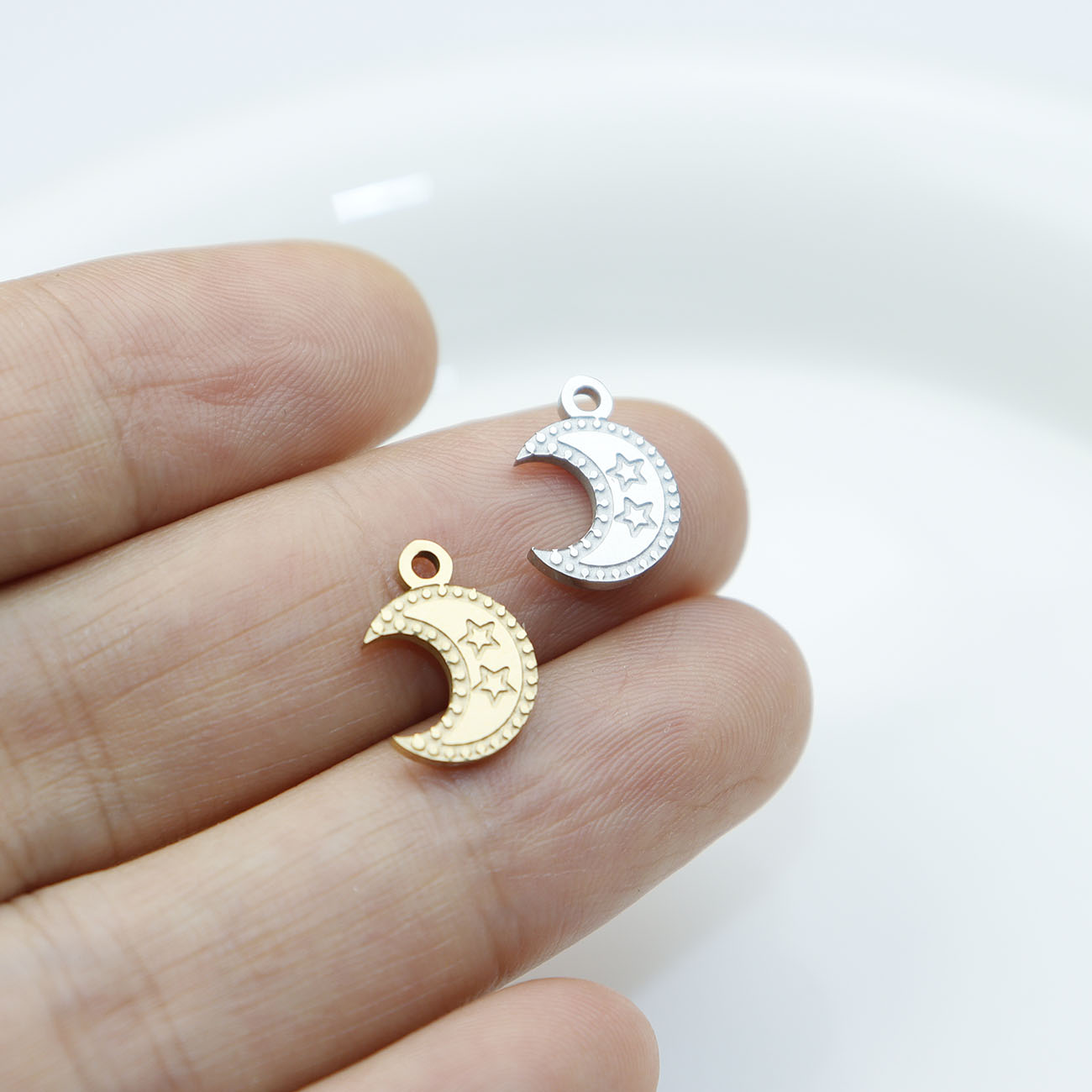 5pcs สแตนเลสสตีล Moon คุณภาพสู - Moon Star Earrings บทวิจารณ์และราคา