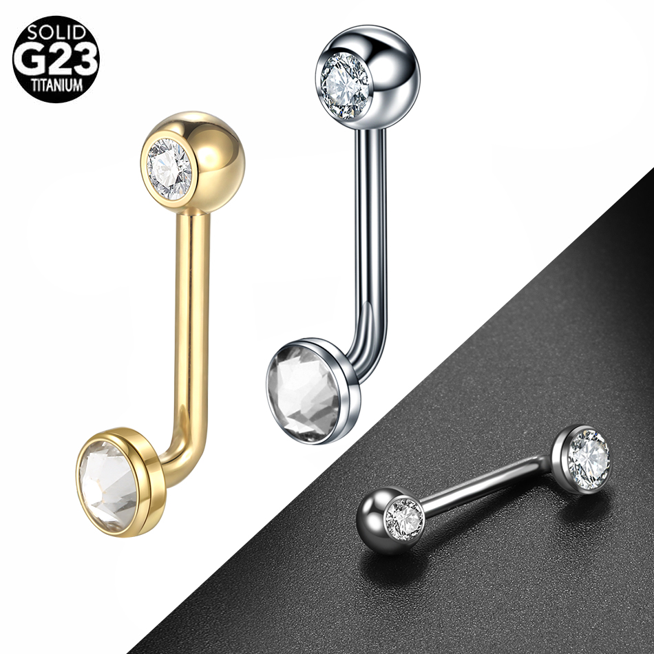 1PC G23 ไทเทเนียม CZ โค้ง Barb - Christina Jewelry & Watches Marguerite Ørestik Forgyldt Sølv บทวิจารณ์และราคา
