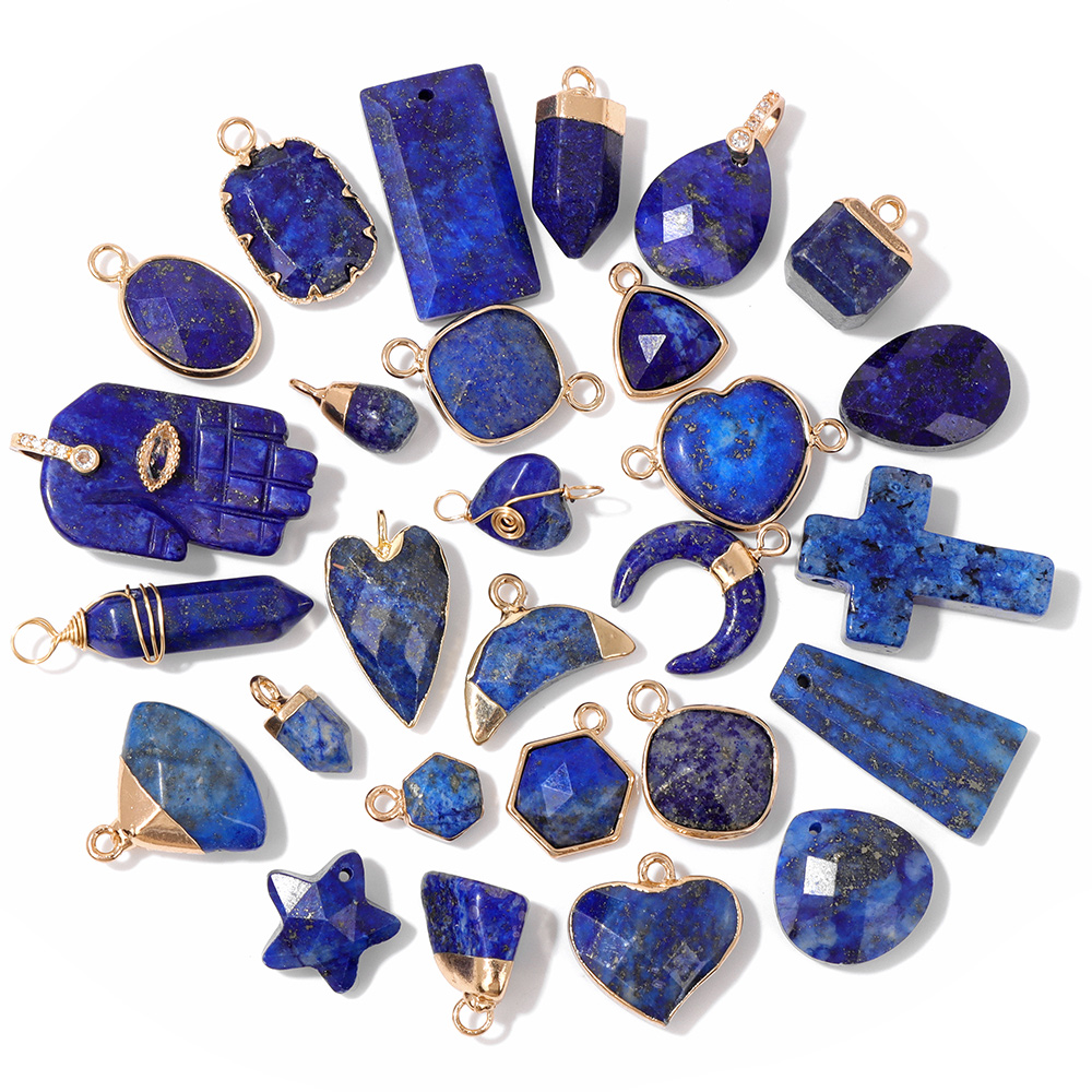 5ชิ้น/ล็อต Lapis Lazuli จี้หิน - Moon Star Earrings บทวิจารณ์และราคา