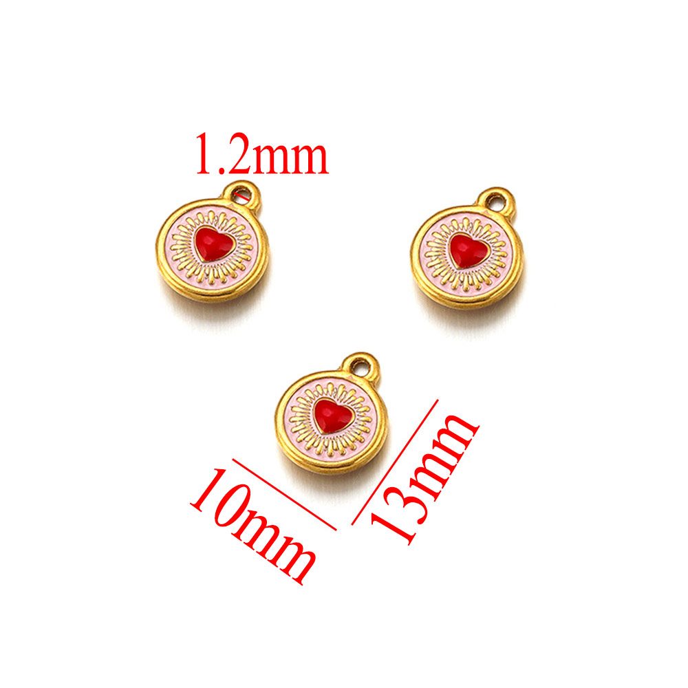 จี้รูปหัวใจเคลือบสีแดงสแตนเลส  - Moon Star Earrings บทวิจารณ์และราคา
