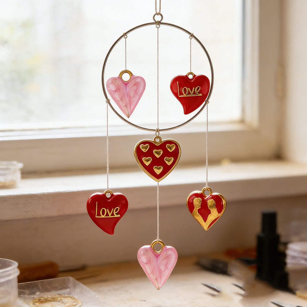จี้รูปหัวใจเคลือบสีแดงสแตนเลส  - Moon Star Earrings บทวิจารณ์และราคา
