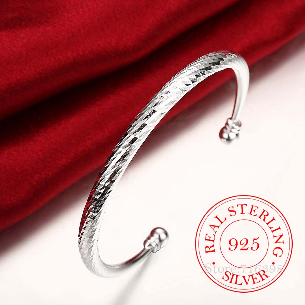 925เงินเปิดสร้อยข้อมือสำหรับผู - Nick'S Jewelry & Watches Reviews บทวิจารณ์และราคา