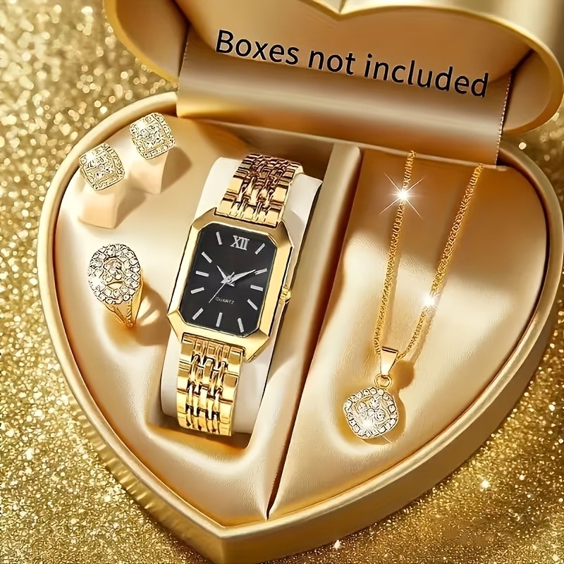 ชุดนาฬิกาข้อมือควอตซ์ทรงสี่เหล - Jewelry Watches For Ladies บทวิจารณ์และราคา
