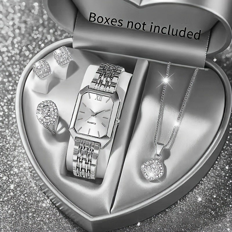 ชุดนาฬิกาข้อมือควอตซ์ทรงสี่เหล - Jewelry Watches For Ladies บทวิจารณ์และราคา