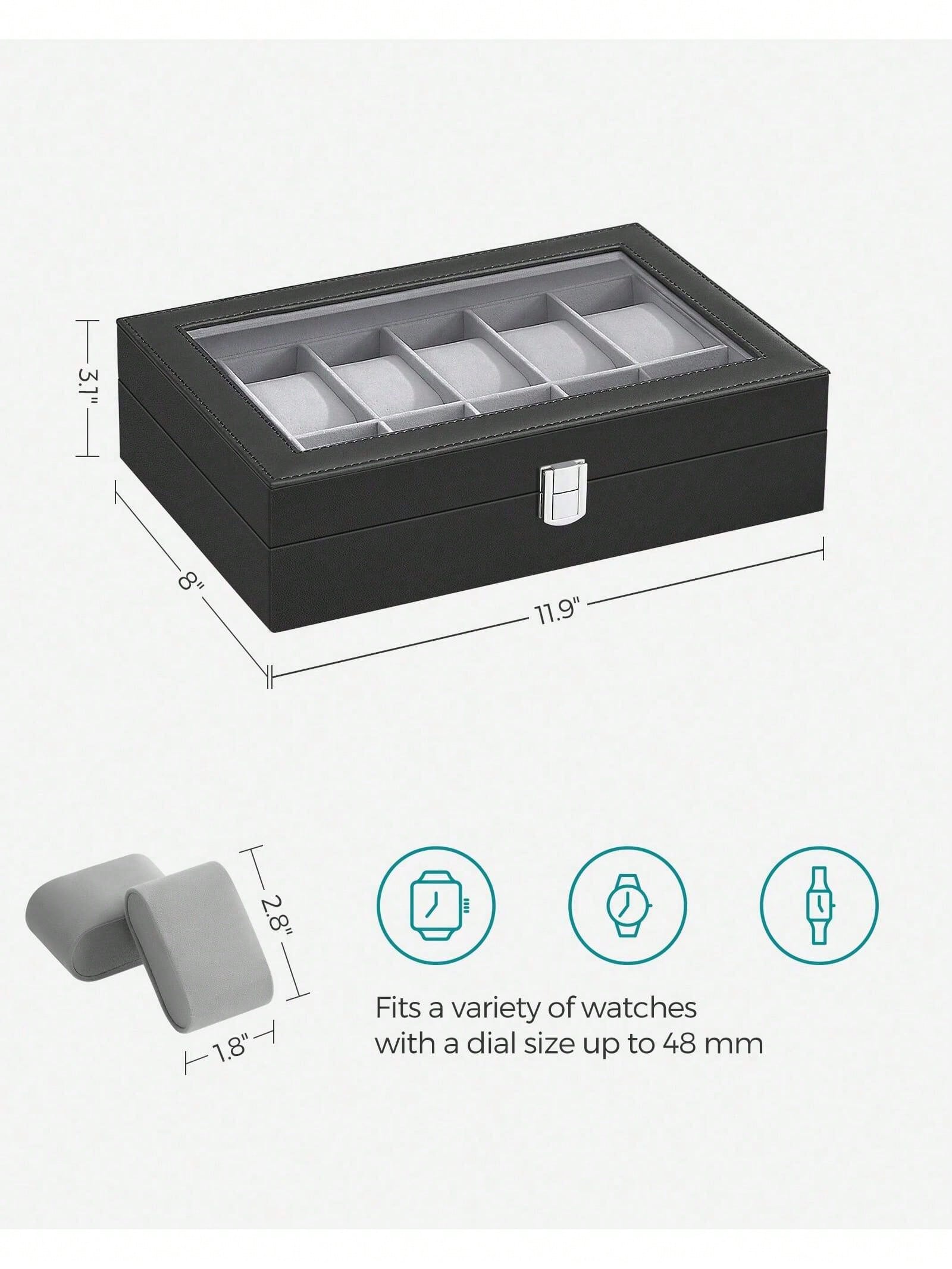 กล่องเก็บนาฬิกาแบบล็อคได้ 12 ช - Jewelry Watches Box บทวิจารณ์และราคา