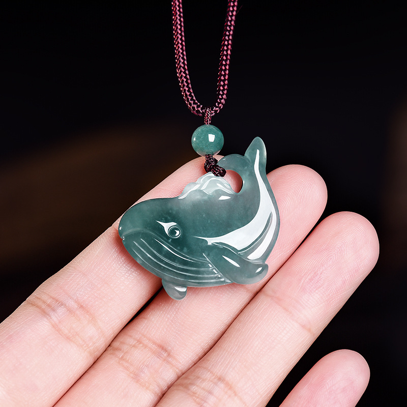 จี้สร้อยคอหยกพม่าแท้รูปปลาวาฬ  - Jewelry & Watches Vitopoulos บทวิจารณ์และราคา