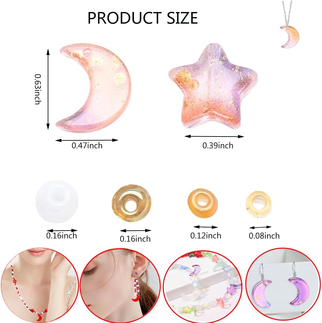 ลูกปัดแก้วคริสตัลรูปดาวและพระจ - Moon Star Earrings บทวิจารณ์และราคา