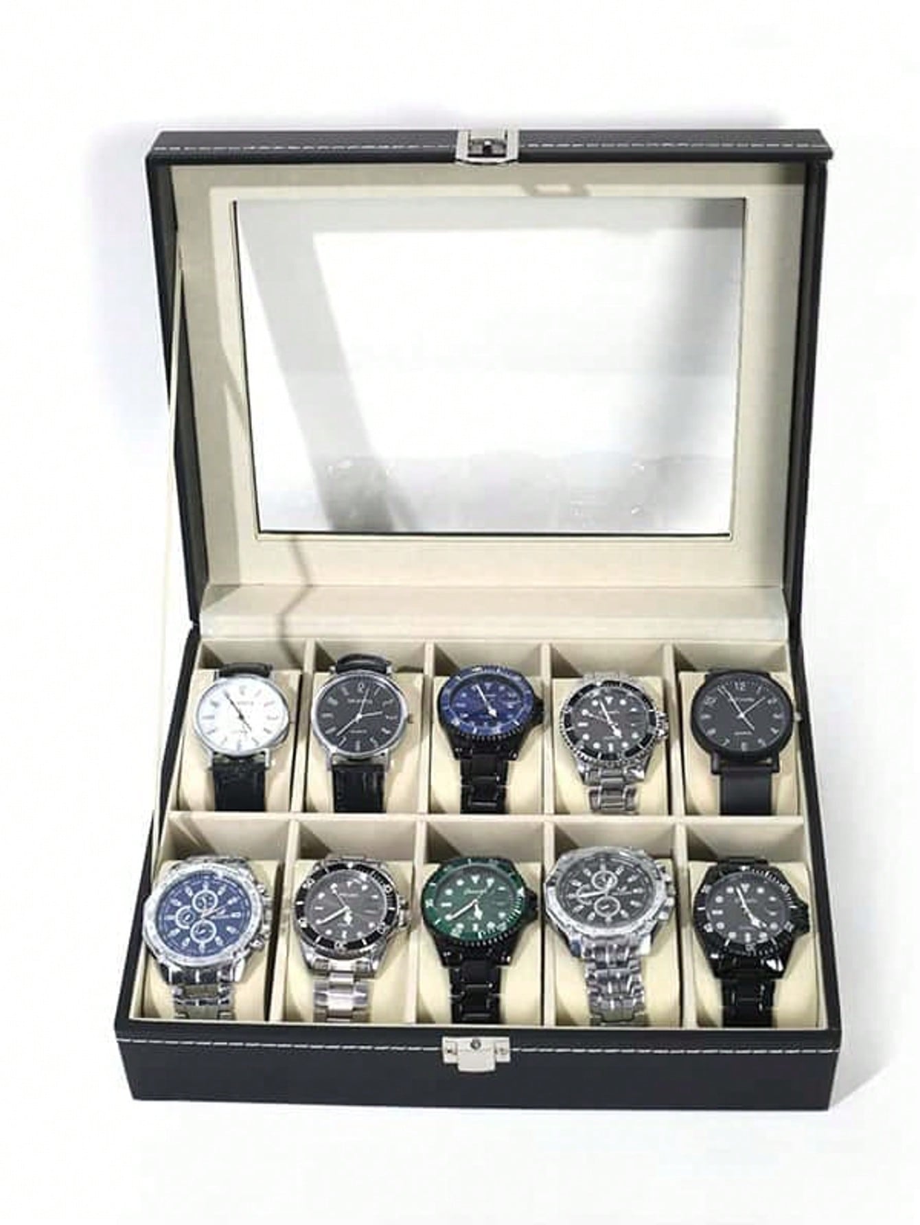 กล่องใส่นาฬิกาหนังพร้อมกุญแจล็ - Jewelry Watches Box บทวิจารณ์และราคา