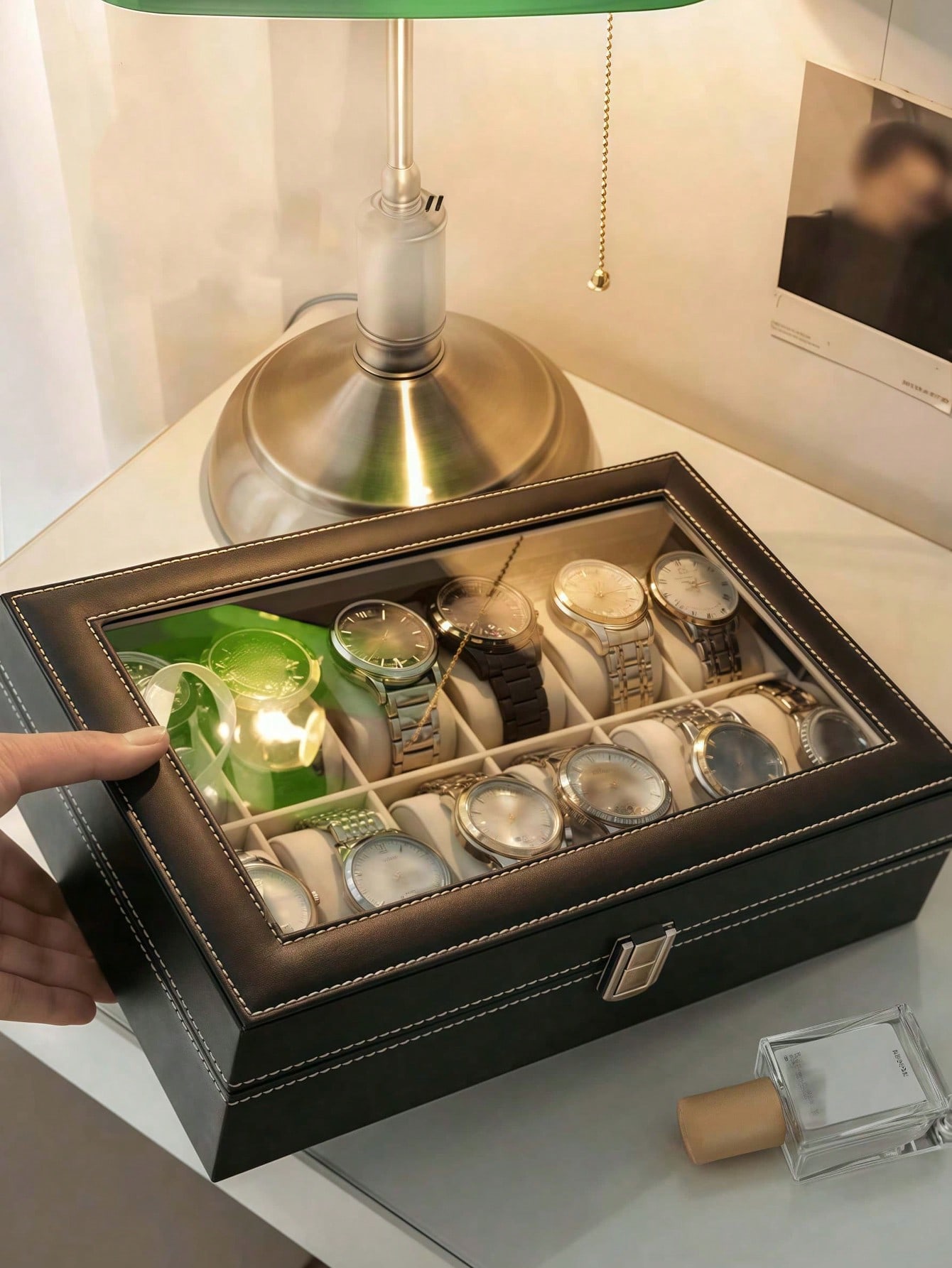 กล่องใส่นาฬิกาหนังพร้อมกุญแจล็ - Jewelry Watches Box บทวิจารณ์และราคา
