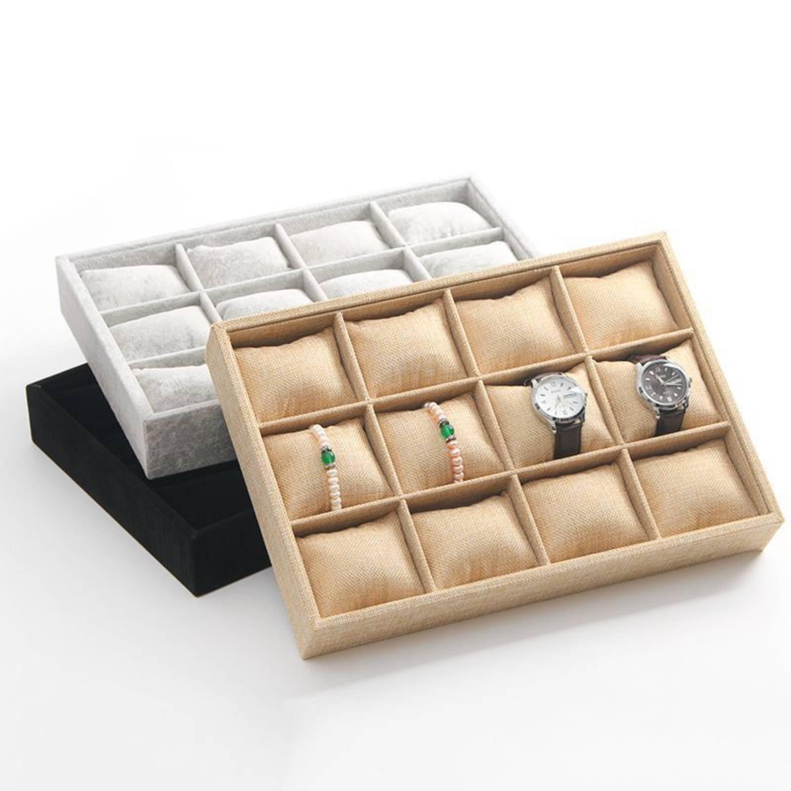 กล่องใส่เครื่องประดับผ้าลินินแ - Jewelry Watches Box บทวิจารณ์และราคา