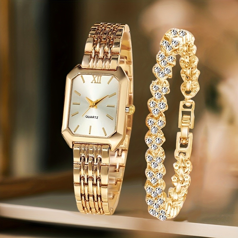 ชุดนาฬิกาแฟชั่นและสร้อยข้อมือป - Jewelry Watches For Ladies บทวิจารณ์และราคา