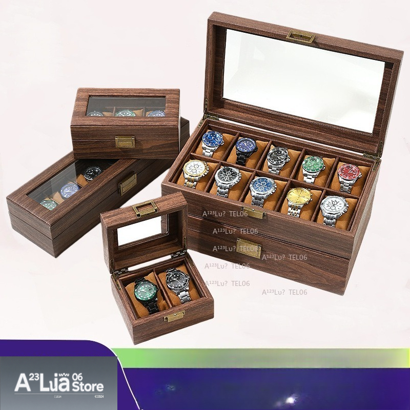 กล่องนาฬิกาหนัง PU ลายไม้สไตล์ - Jewelry Watches Box บทวิจารณ์และราคา