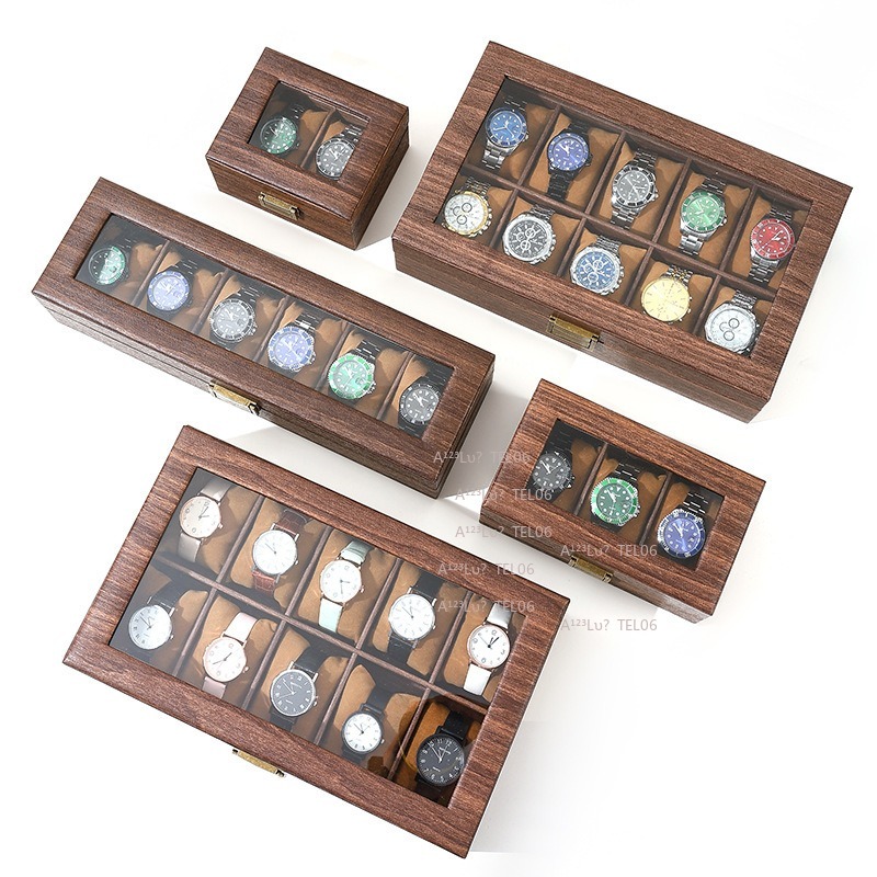 กล่องนาฬิกาหนัง PU ลายไม้สไตล์ - Jewelry Watches Box บทวิจารณ์และราคา