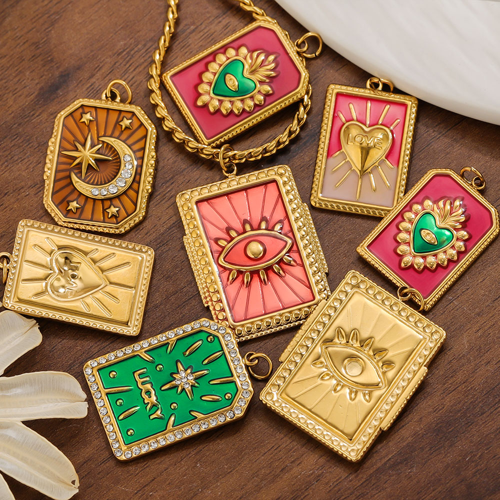 จี้สแตนเลส 2 ชิ้น ลายไพ่ทาโรต์ - Moon Star Earrings บทวิจารณ์และราคา