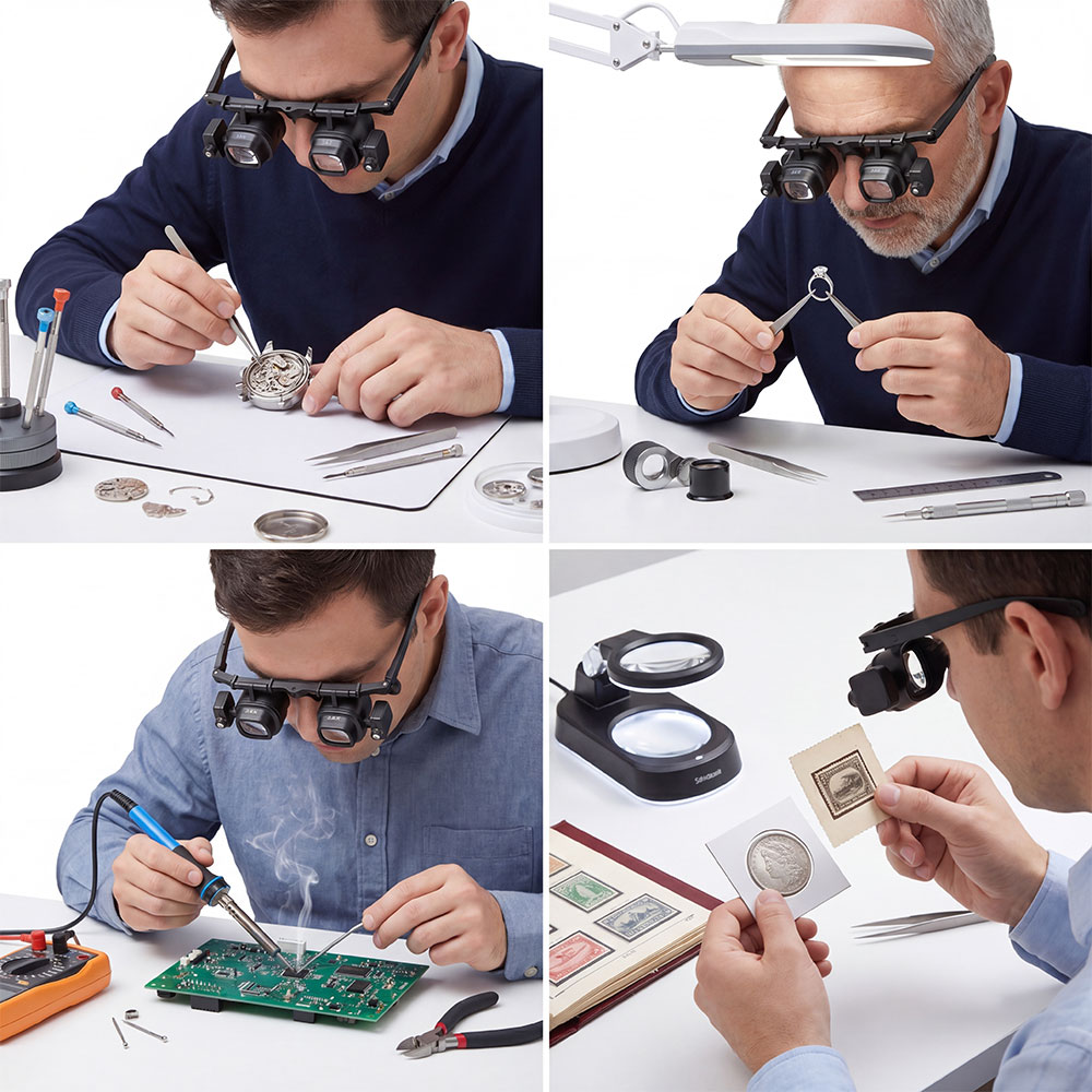 แว่นขยายแบบสวมศีรษะพกพา 2X-24X - Jewelry Eyewear Watches & Accessories บทวิจารณ์และราคา